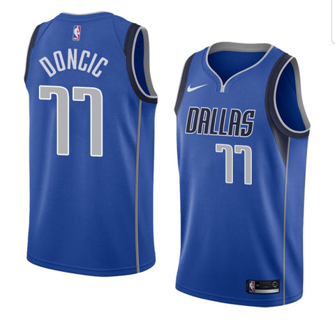 Luka Doncic Blue #77 Dallas Kids Jersey