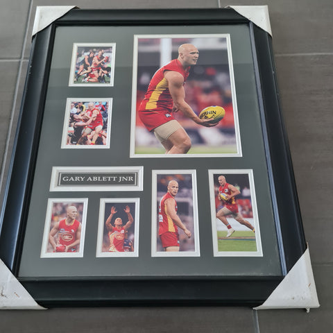 Gary Ablett Jnr Framed Gold Coast Suns Silver trimmed Pictures