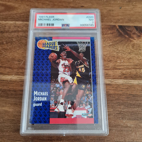 Michael Jordan 1991 Fleer League Leaders PSA 7