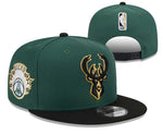 Milwaukee Bucks Green & Black Snap Back Cap