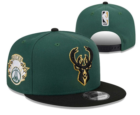 Milwaukee Bucks Green & Black Snap Back Cap