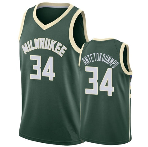 Ginnas Antetokounmpo Green #34 Bucks Kids Jersey