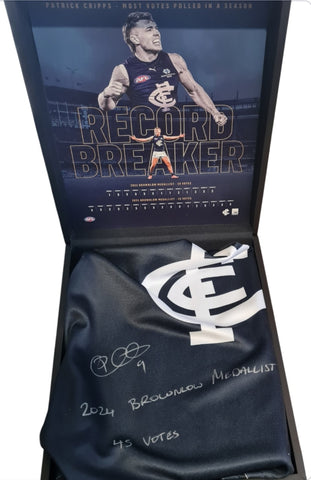 Patrick Cripps limited Signed Commemorative Brownlow Carlton Jumper
