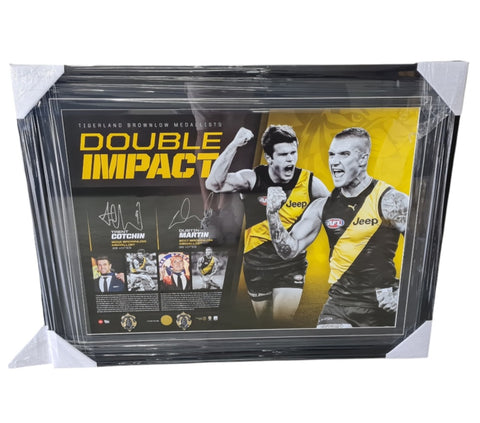 Dustin Martin & Trent Cotchin signed double impact Richmond Tigers Framed Picture