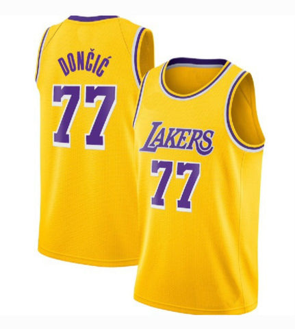 Luka Doncic Lakers Yellow Jersey No.77