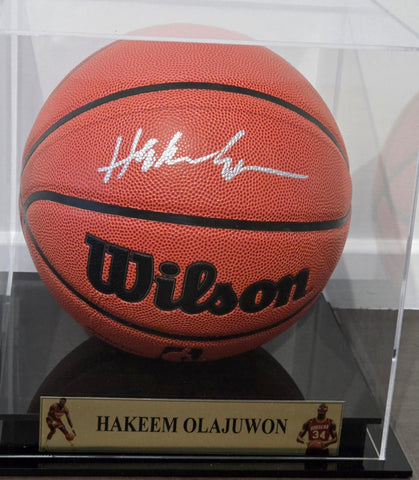 Hakeem Olajuwon Signed NBA Basketball (Schwartz COA)