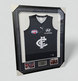 Stephen Kernahan Hand Signed & Framed Carlton Jumper