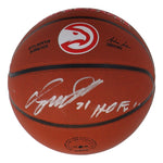 Dominique Wilkins Signed Hawks Logo Basketball Inscribed "HOF '06" (Schwartz)