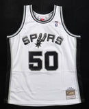 David Robinson Signed Spurs Mitchell & Ness Hardwood Authentic Jersey Inscribed "2x NBA Champs" (Beckett & Robinson)