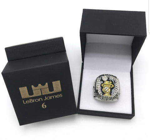 NBA Lebron James Miami Heat 2012 Championship Ring. (Black Box)