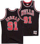 Dennis Rodman Jersey BLK PIN STRIPE No.91
