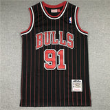 Dennis Rodman Jersey BLK PIN STRIPE No.91