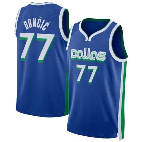 Luka Doncic Dallas Blue/Green Jersey No.77